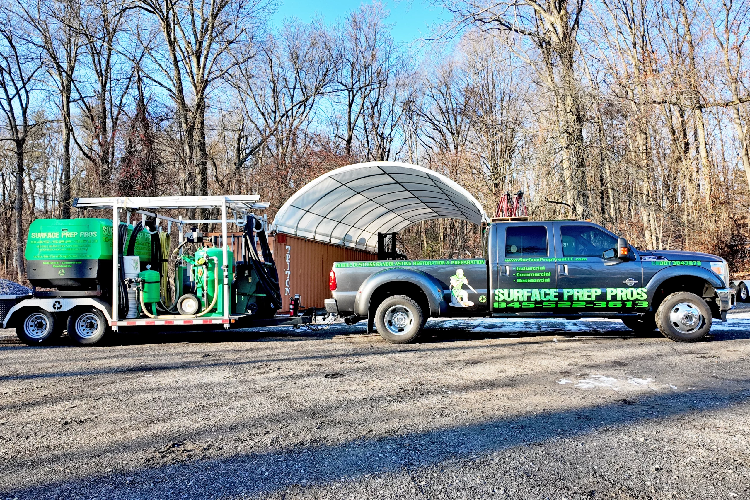 Surface Prep Pros branded service vehicle
